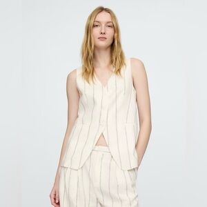 GAP Linen-blend LonglineVest Size M